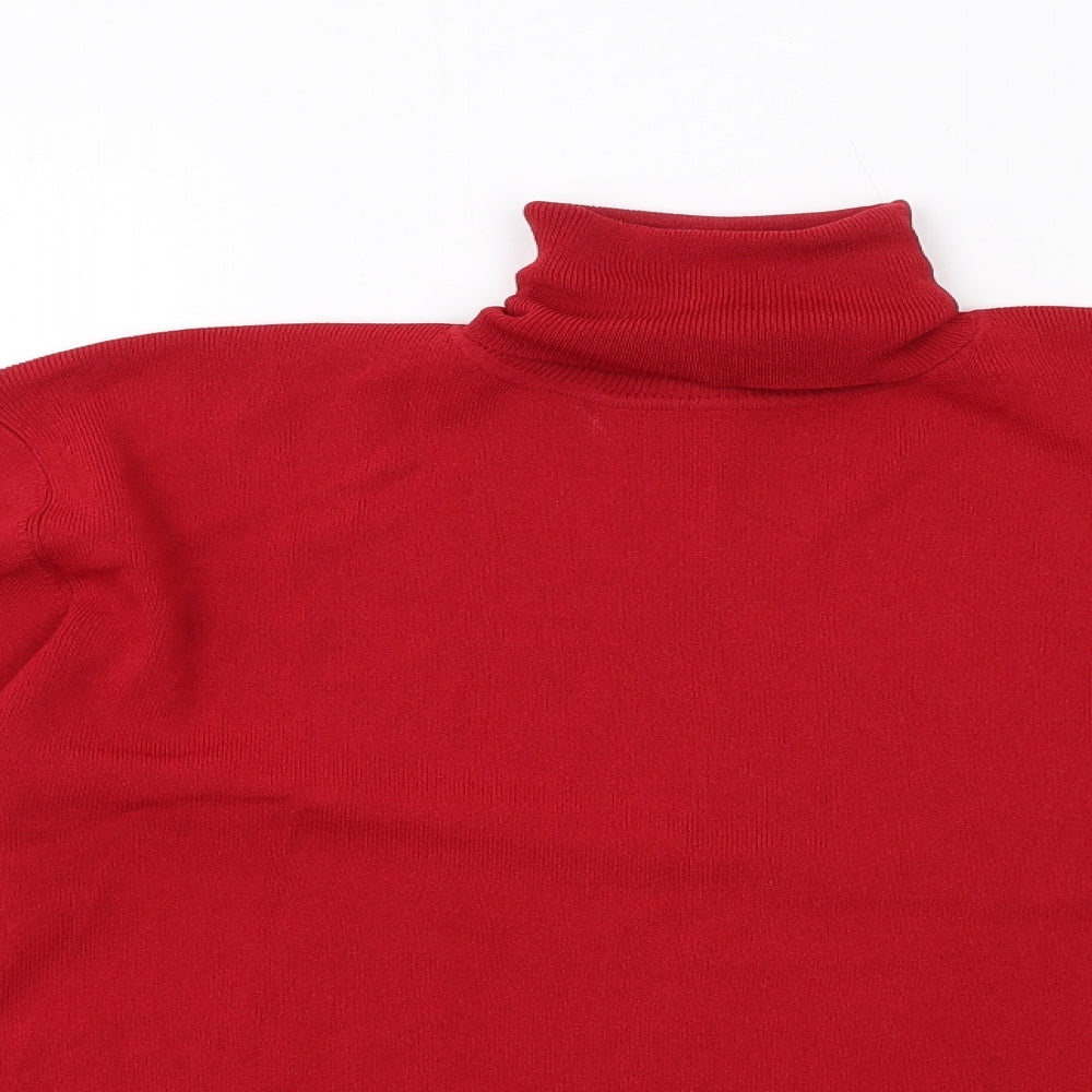Libra Womens Red Roll Neck Viscose Pullover Jumper Size L