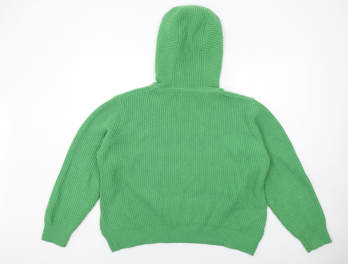 Marks and Spencer Womens Green Round Neck Polyester Pullover Jumper Size XL