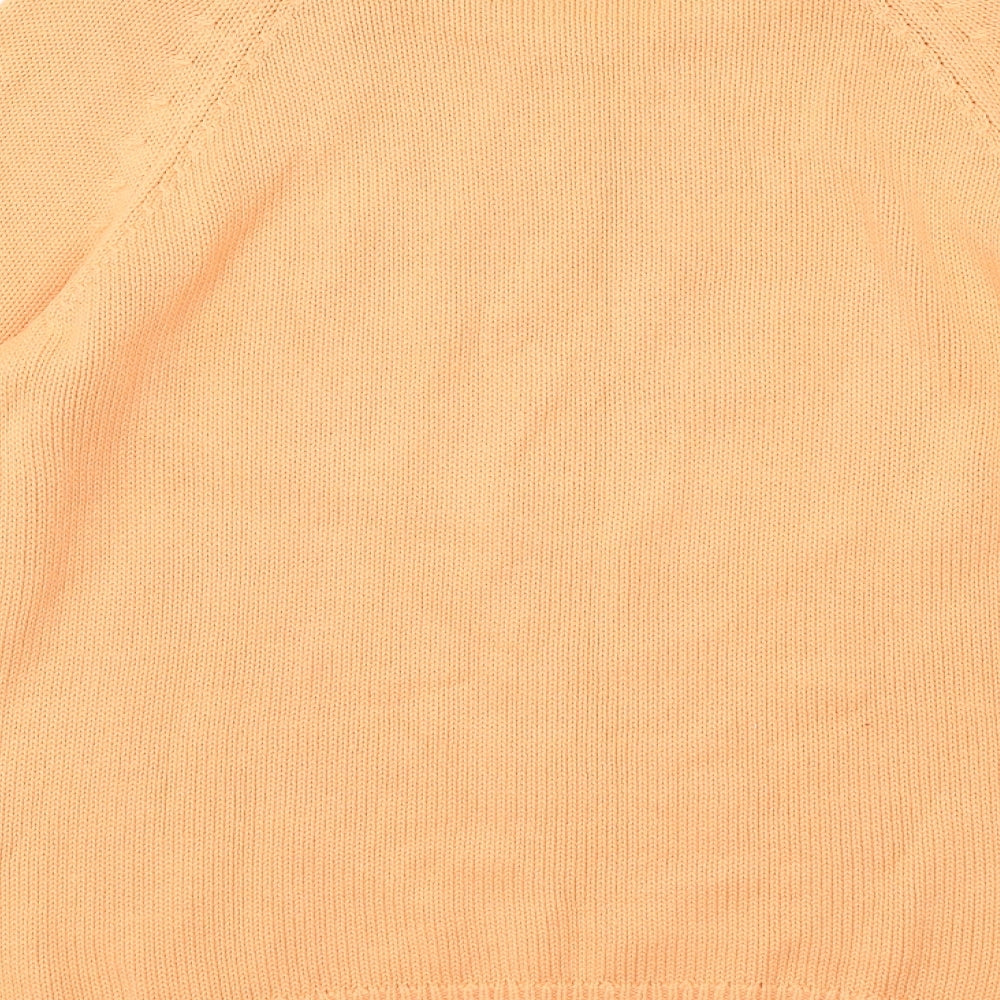 Marks and Spencer Womens Orange Round Neck Cotton Pullover Jumper Size 14