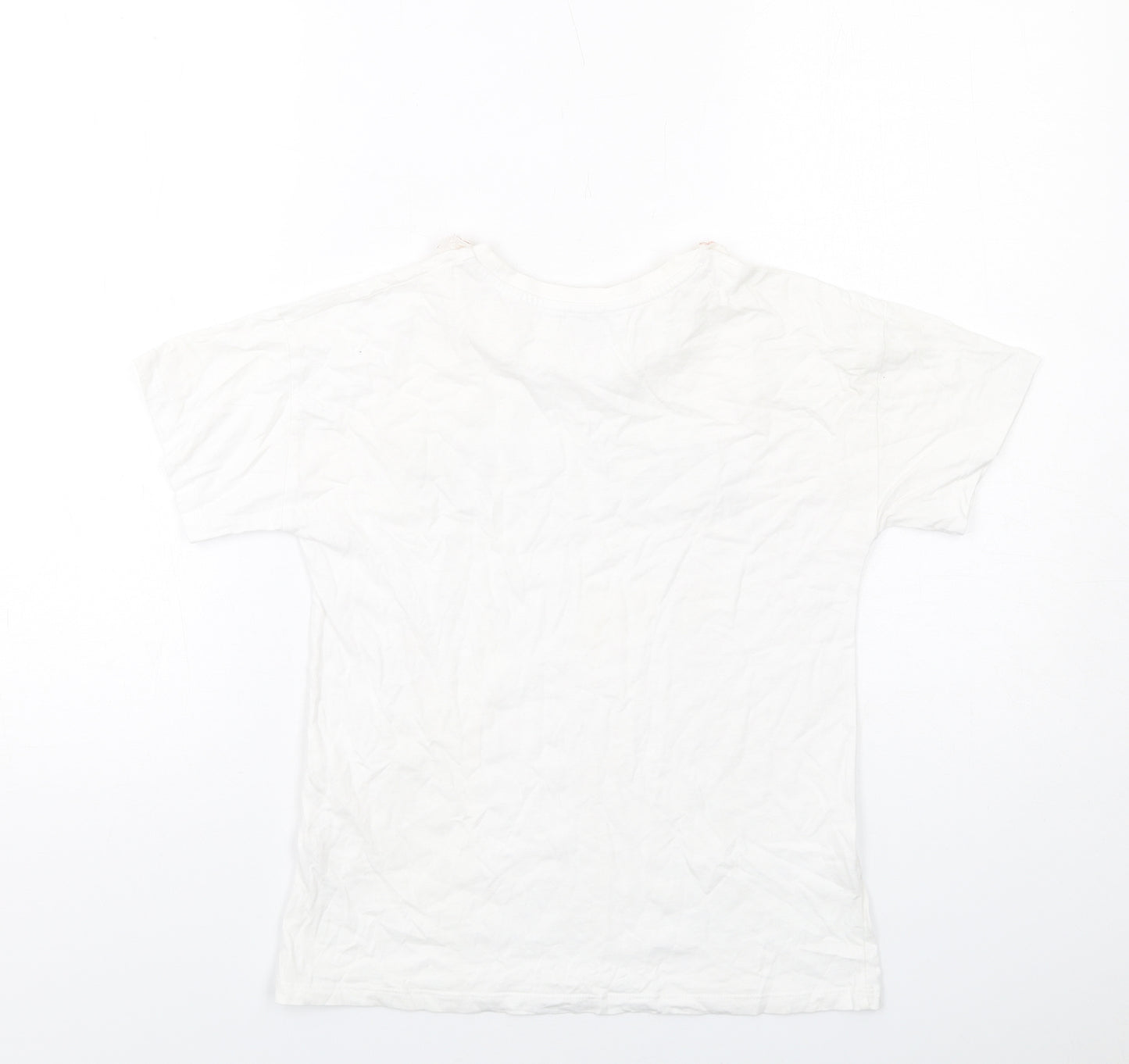 River Island Girls White Cotton Basic T-Shirt Size 9-10 Years Round Neck Pullover - Just Love