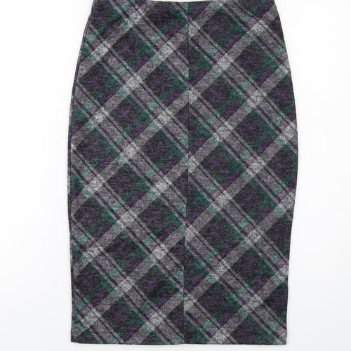 Simon Jeffrey Womens Multicoloured Plaid Polyester Straight & Pencil Skirt Size 10