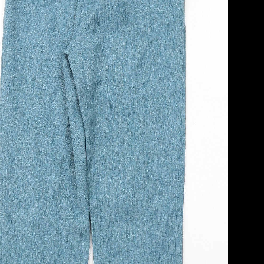 EWM Womens Blue Polyester Trousers Size 10 L26 in Regular