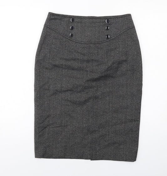 NEXT Womens Grey Polyester Straight & Pencil Skirt Size 10 Zip