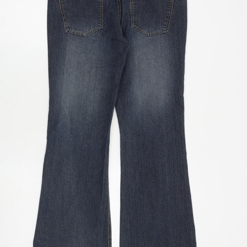 Dorothy Perkins Womens Blue Cotton Bootcut Jeans Size 12 L30 in Regular Zip