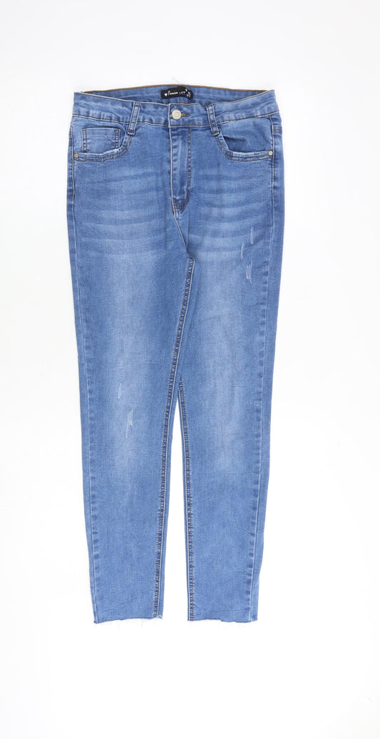 Denim Life Womens Blue Cotton Skinny Jeans Size 14 L26 in Regular Zip