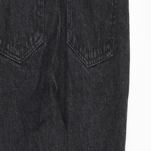 Boohoo Womens Black Cotton Mom Jeans Size 8 L28 in Regular Zip