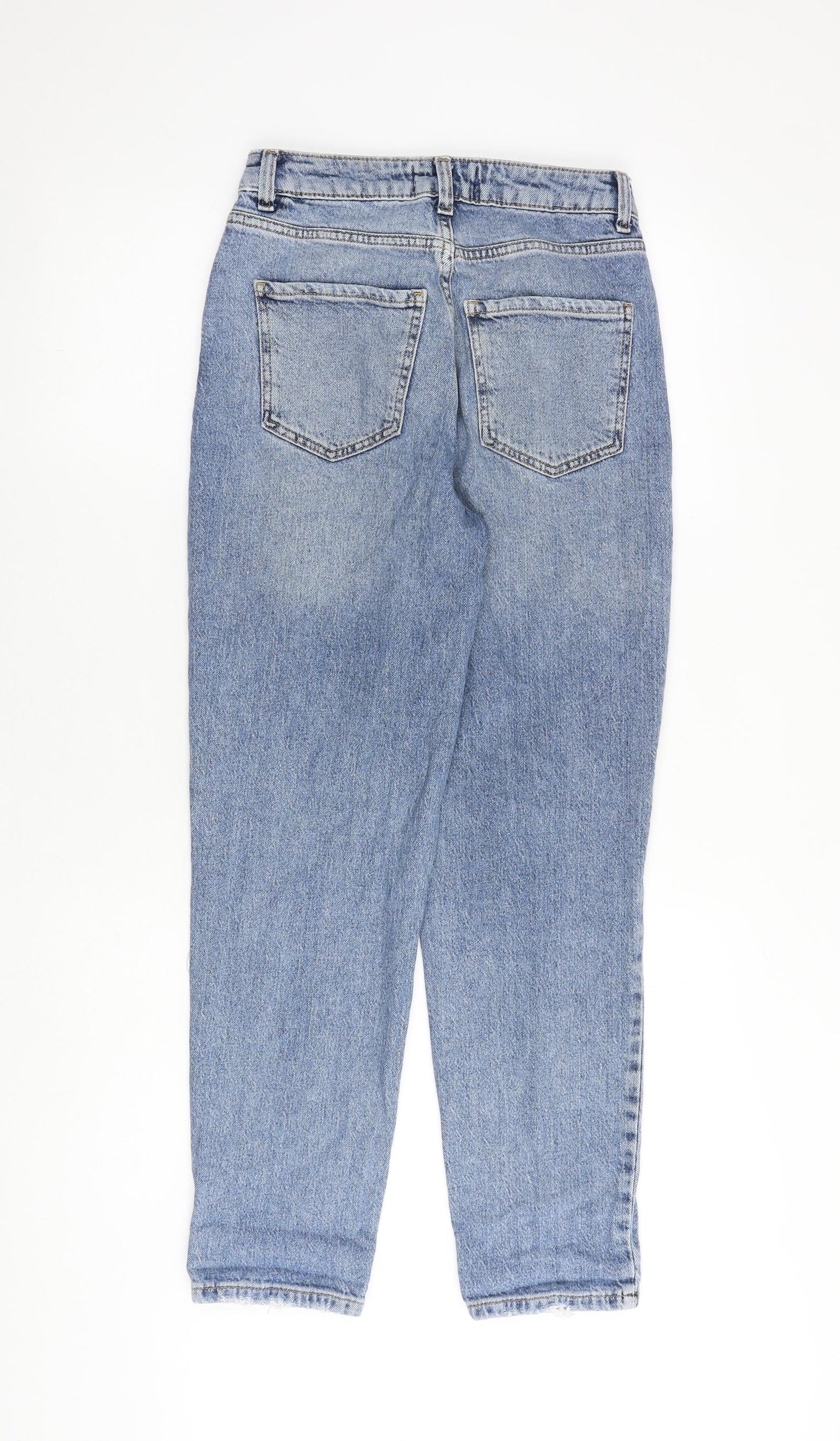 New Look Womens Blue Cotton Tapered Jeans Size 6 L27 in Regular Zip