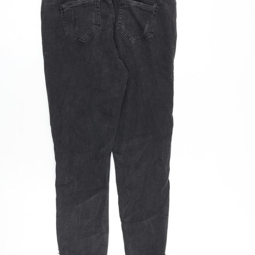 Denim & Co. Womens Grey Cotton Skinny Jeans Size 10 L26 in Slim Zip