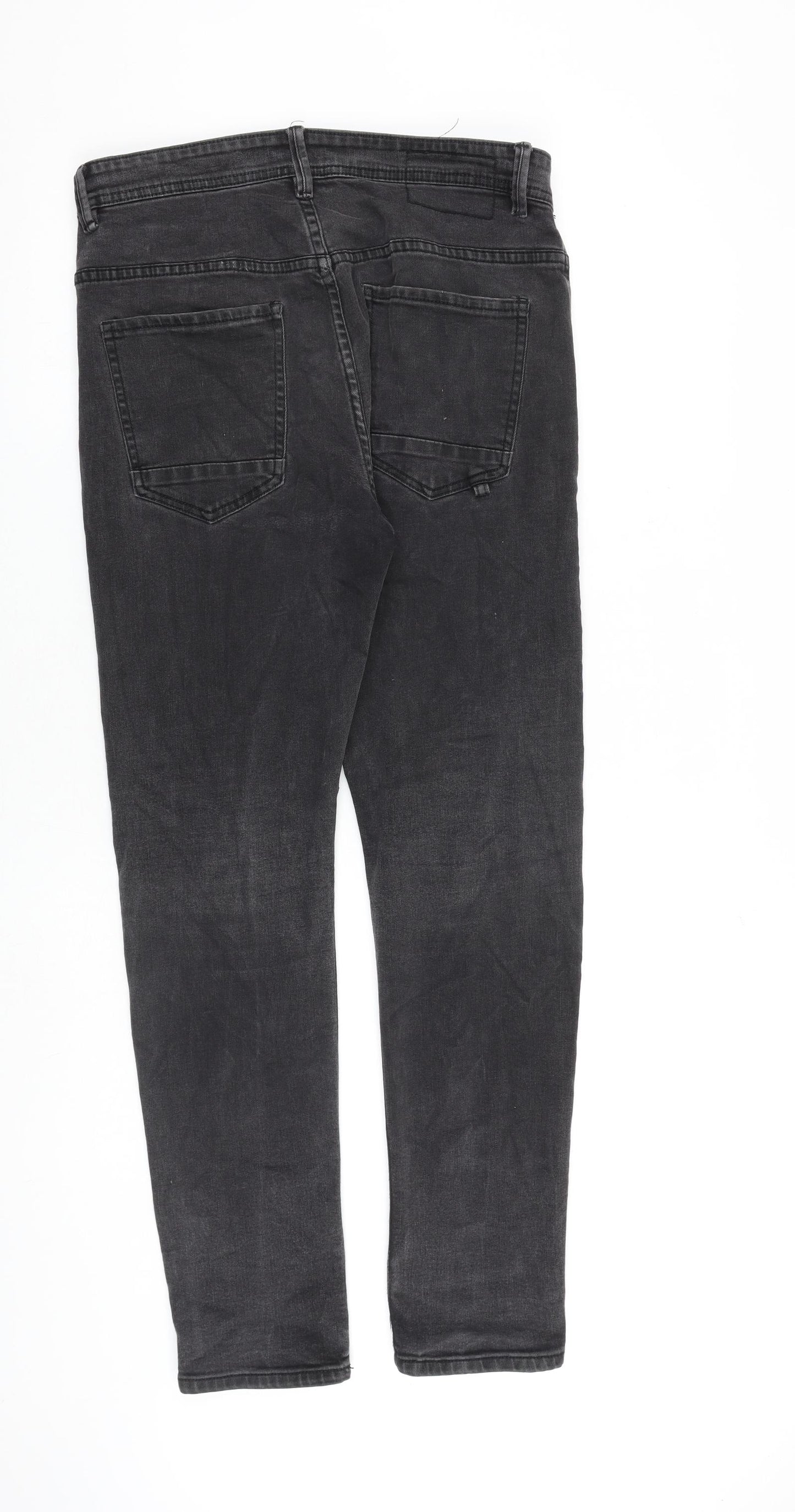 Cotton On Mens Grey Cotton Skinny Jeans Size 32 in L30 in Regular Zip