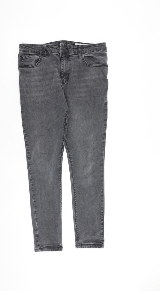 Denim & Co. Mens Grey Cotton Skinny Jeans Size 36 in L30 in Slim Zip