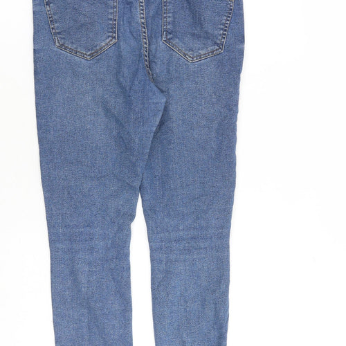 New Look Womens Blue Cotton Skinny Jeans Size 10 L25 in Slim Zip