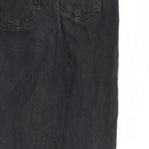 Denim & Co. Womens Grey Cotton Mom Jeans Size 6 L25 in Regular Zip