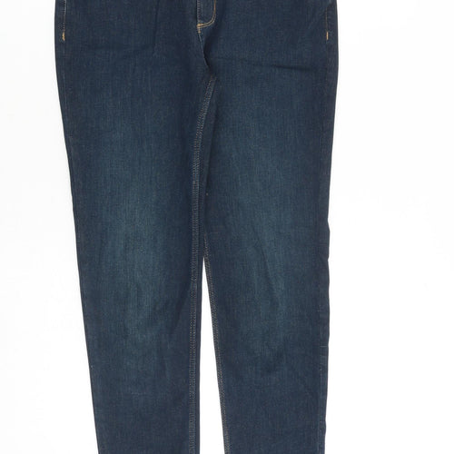 Marks and Spencer Womens Blue Cotton Skinny Jeans Size 8 L27 in Slim Zip