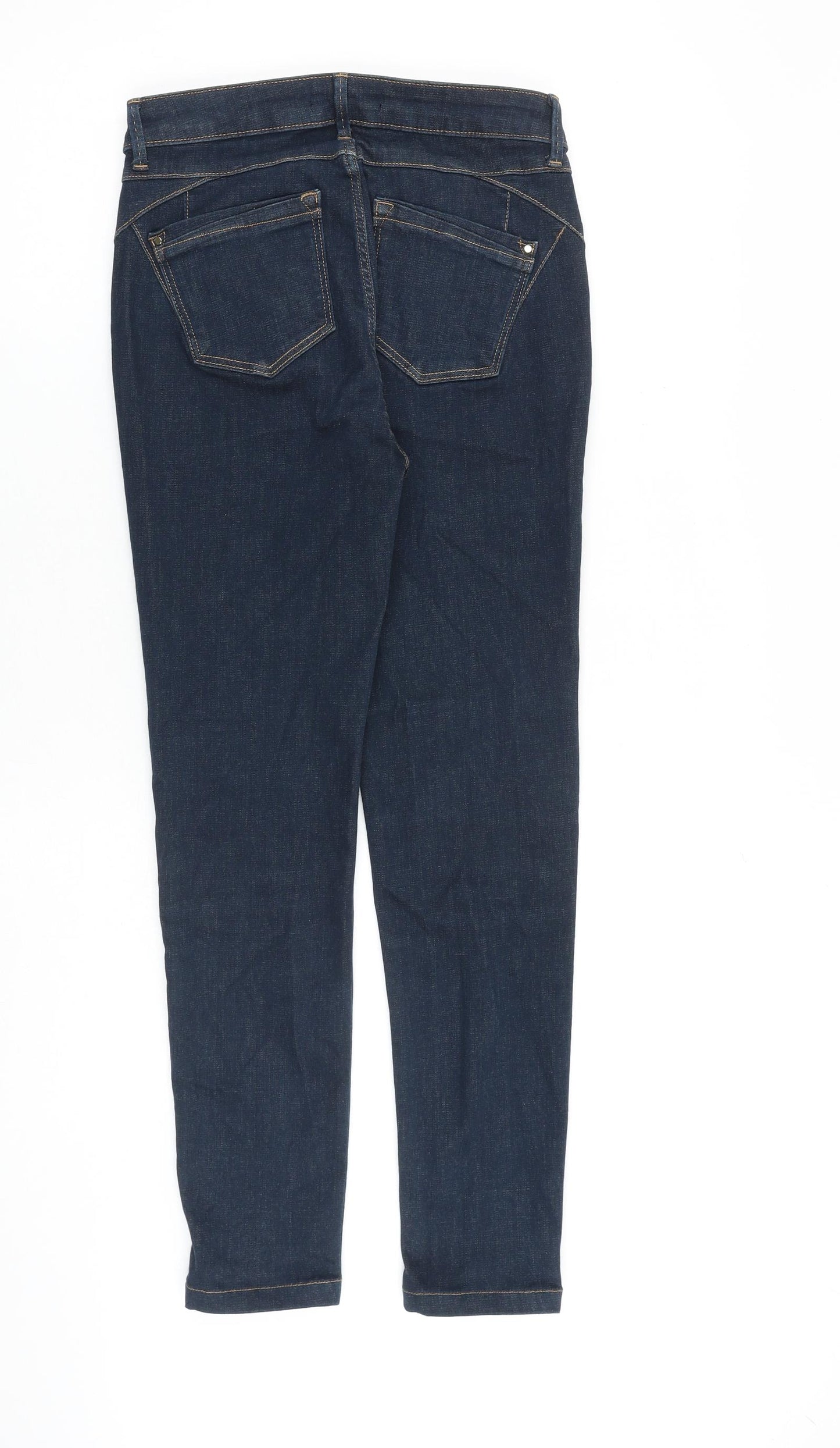 Marks and Spencer Womens Blue Cotton Skinny Jeans Size 8 L27 in Slim Zip