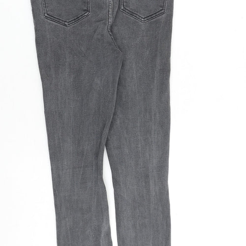 New Look Womens Grey Cotton Skinny Jeans Size 12 L27 in Slim Zip