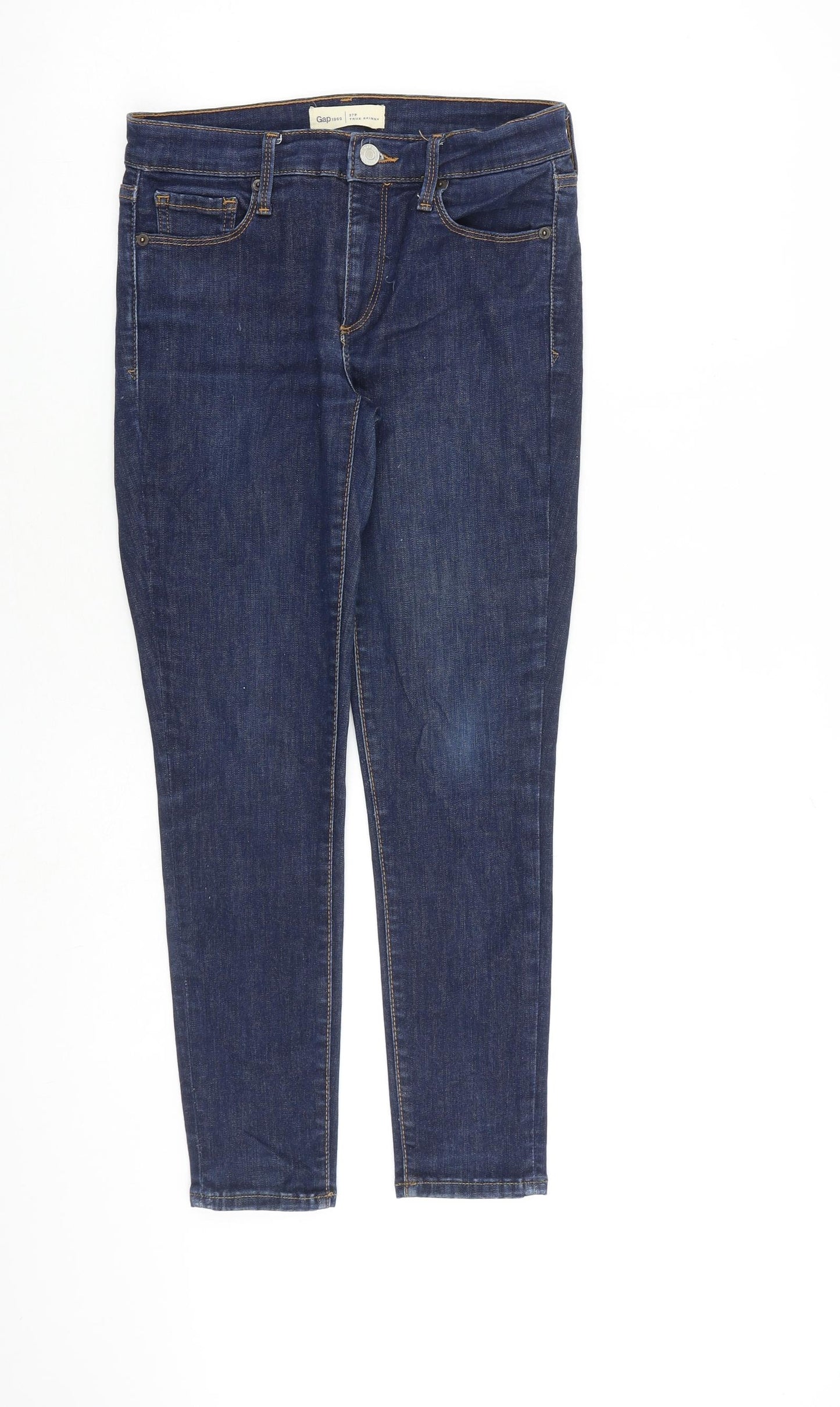 Gap Womens Blue Cotton Skinny Jeans Size 27 in L26 in Slim Zip