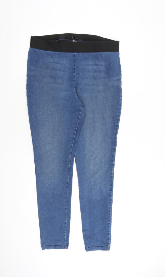Marks and Spencer Womens Blue Cotton Jegging Jeans Size 16 L30 in Regular