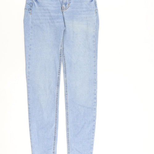 Pull&Bear Womens Blue Cotton Skinny Jeans Size 4 L28 in Slim Zip