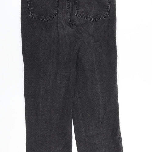 H&M Womens Grey 100% Cotton Straight Jeans Size 10 L27 in Regular Zip