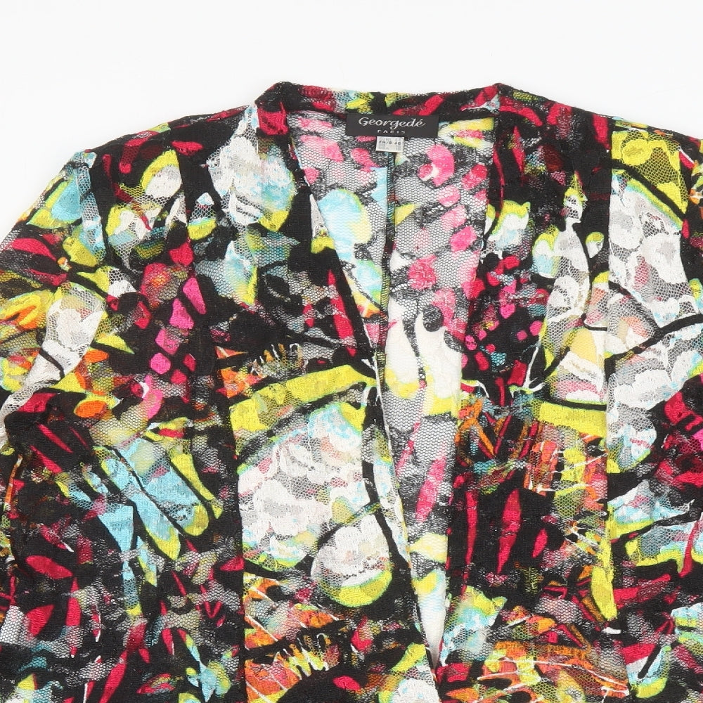 Georgedé Womens Multicoloured Geometric Kimono Jacket Size 18