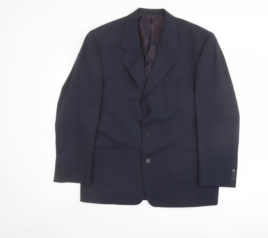 Suits You Mens Blue Polyester Jacket Suit Jacket Size 44 Regular