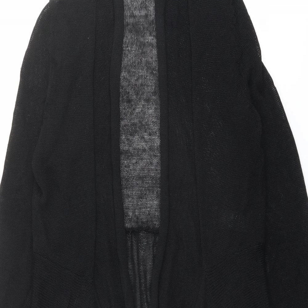Marks and Spencer Womens Black V-Neck Linen Cardigan Jumper Size 10 - Waterfall design