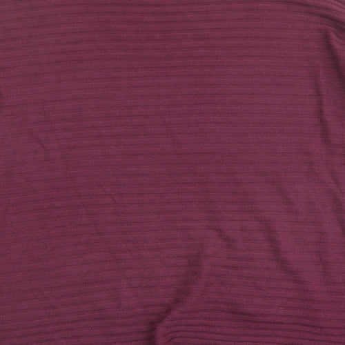 Select Womens Purple Mock Neck Acrylic Pullover Jumper Size 14