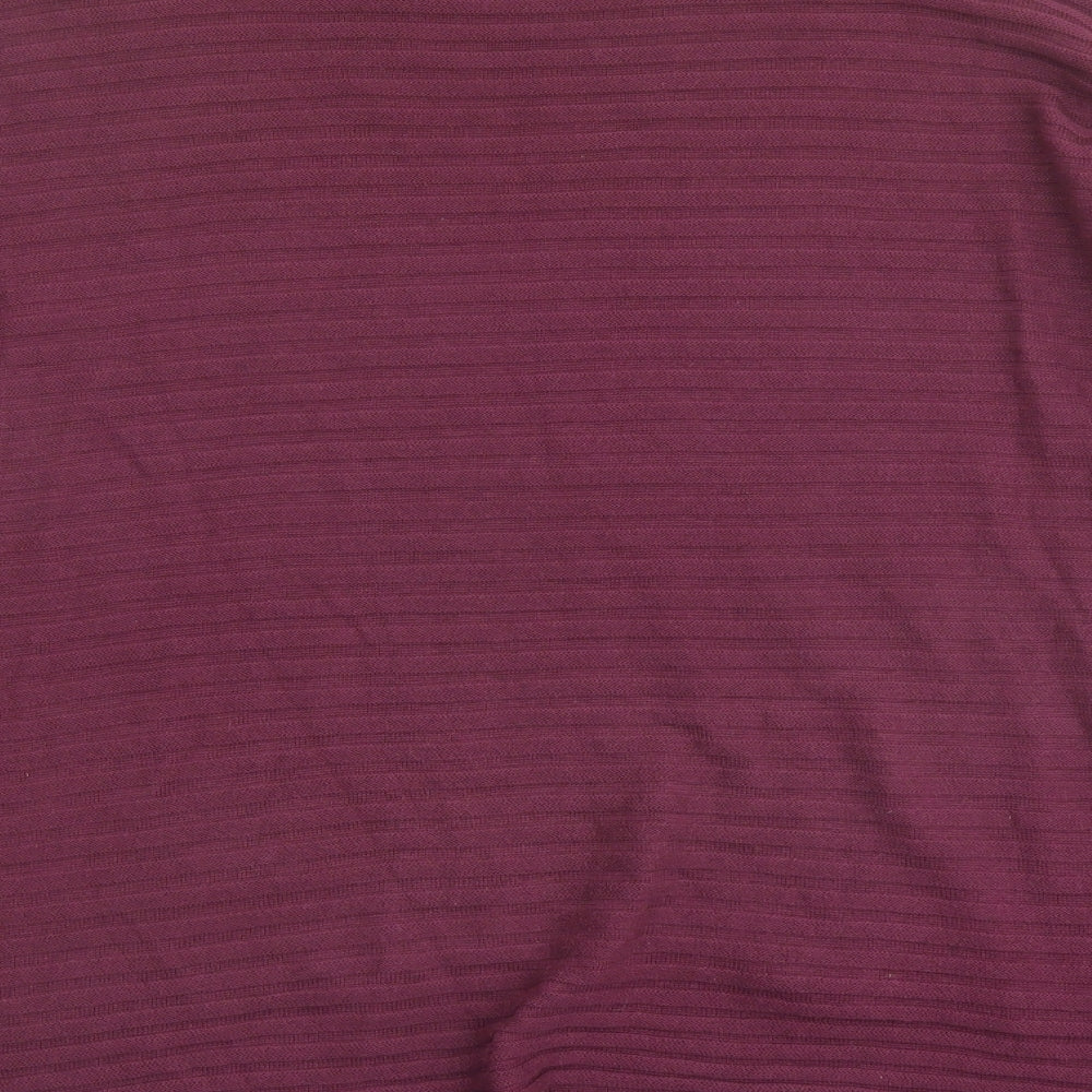 Select Womens Purple Mock Neck Acrylic Pullover Jumper Size 14