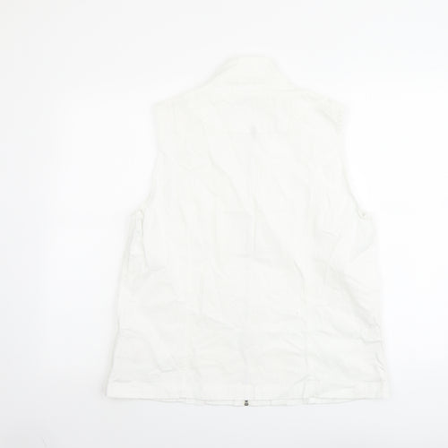 DASH Womens White Gilet Jacket Size 16 Zip