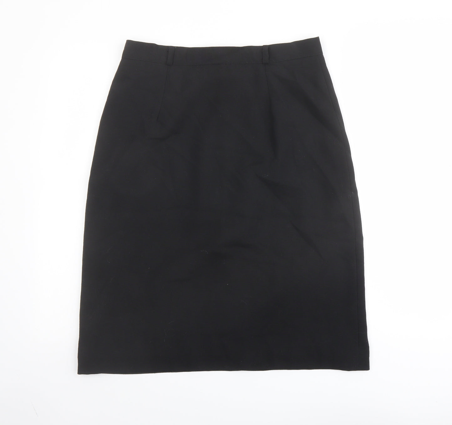 Features Womens Black Polyester Straight & Pencil Skirt Size 16 Zip