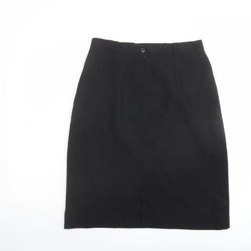 Features Womens Black Polyester Straight & Pencil Skirt Size 16 Zip