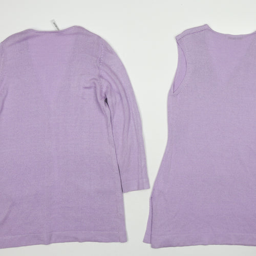 Windsmoor Womens Purple V-Neck Acrylic Cardigan Jumper Size S - Twin set
