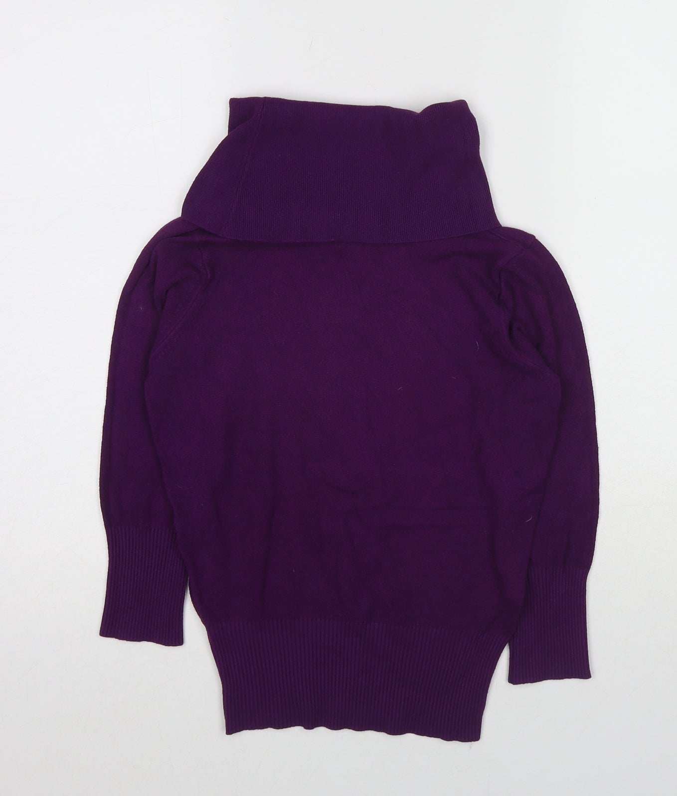 Oasis Womens Purple Roll Neck Viscose Pullover Jumper Size 12
