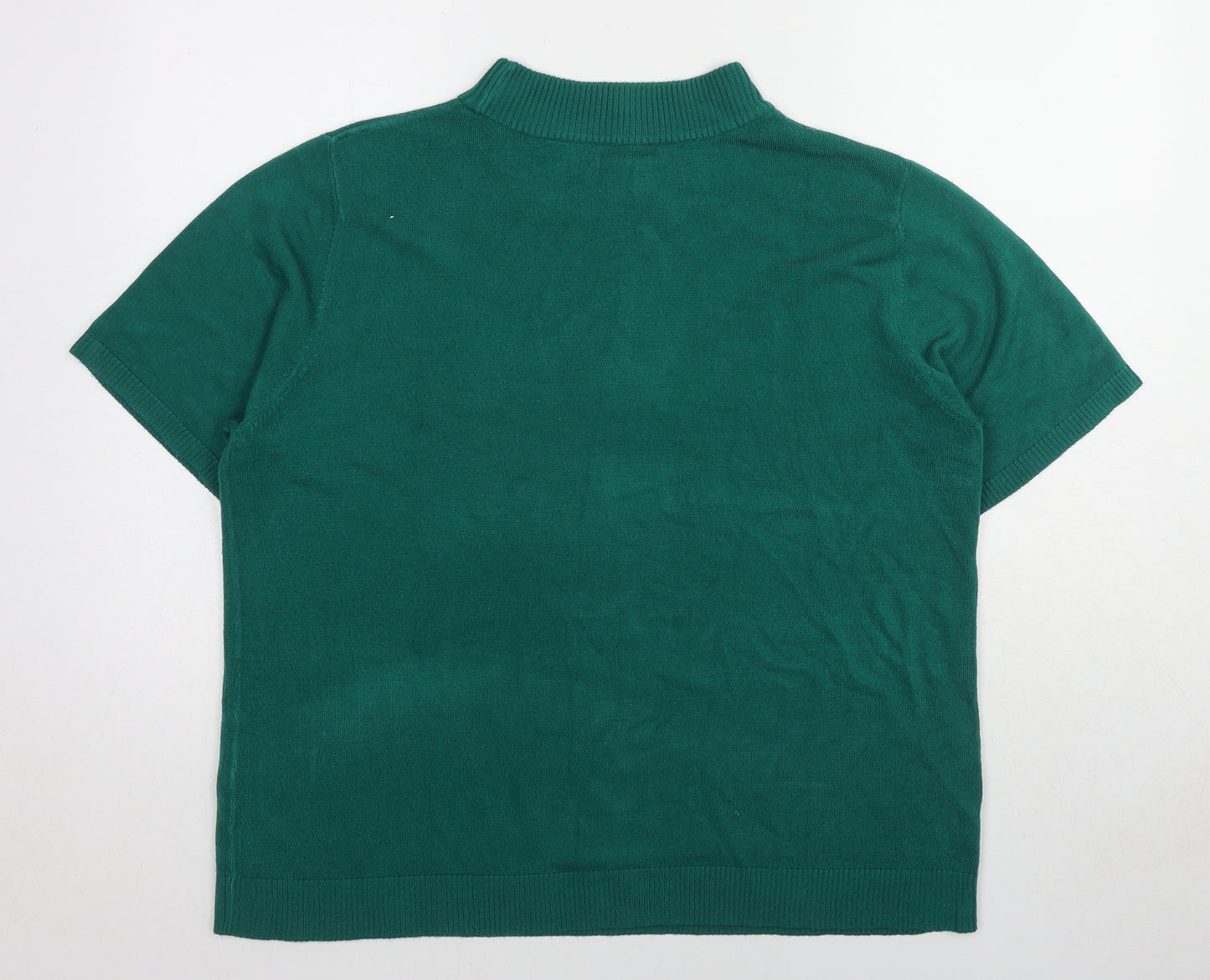 Damart Womens Green Mock Neck Acrylic Pullover Jumper Size 22 - Size 22-24