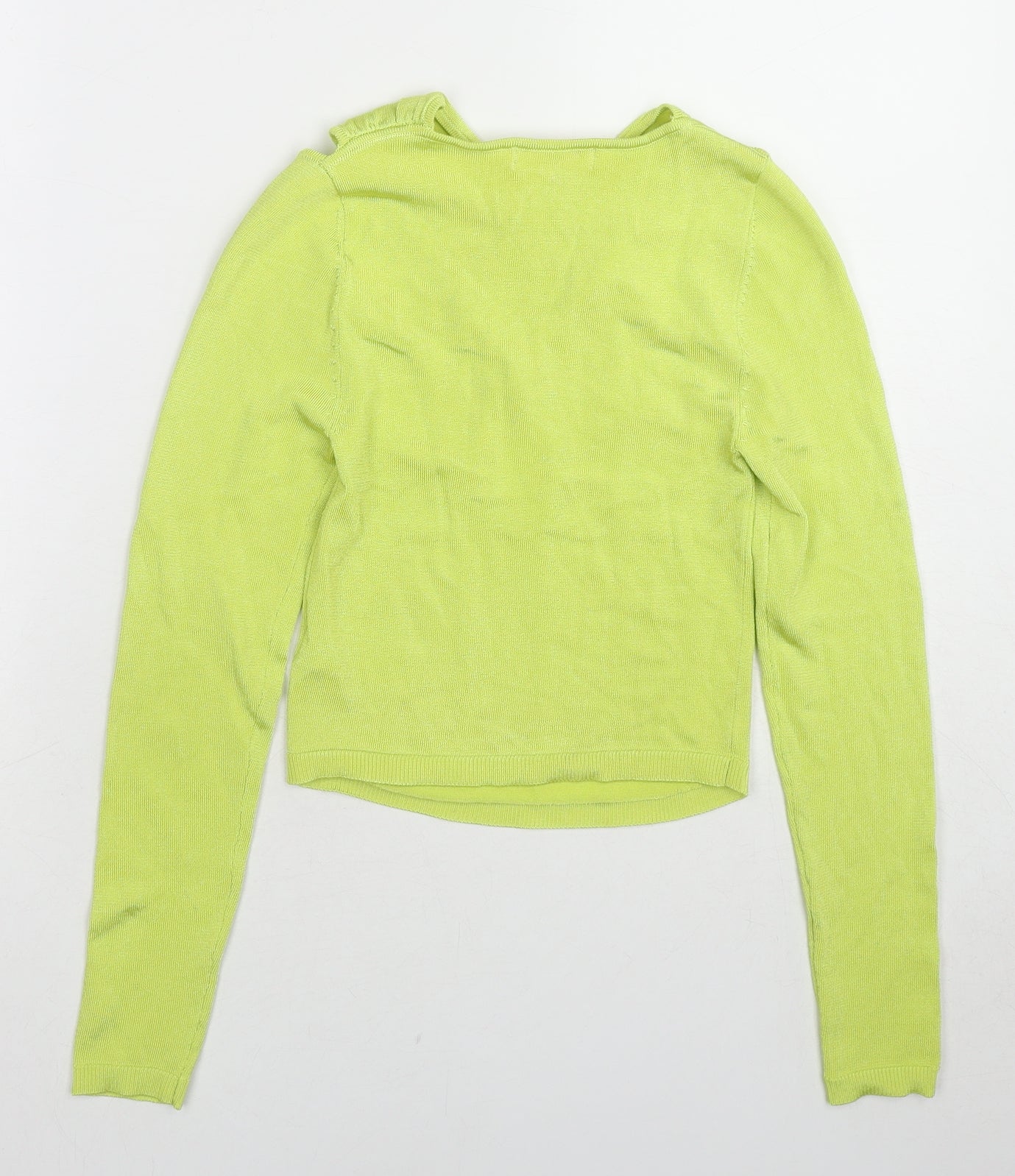 Urban Outfitters Womens Green V-Neck Viscose Pullover Jumper Size S