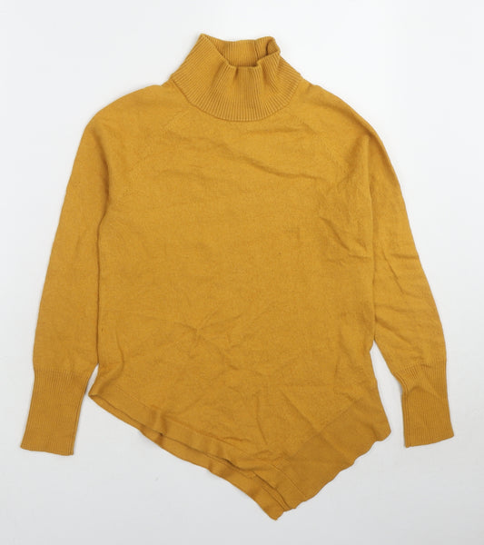 New York Womens Yellow Mock Neck Wool Pullover Jumper Size M