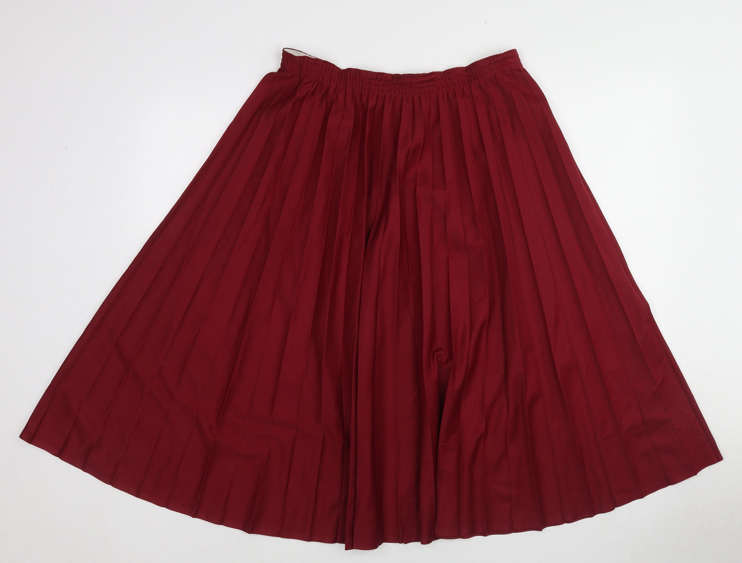 Slimma Womens Red Polyester Pleated Skirt Size 16