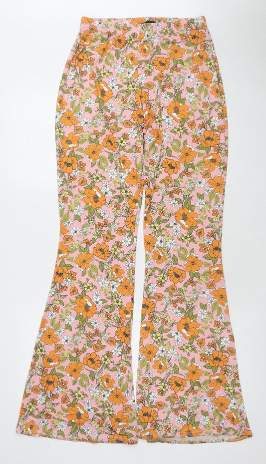I SAW IT FIRST Womens Multicoloured Floral Polyester Jogger Trousers Size 16 L34 in Regular