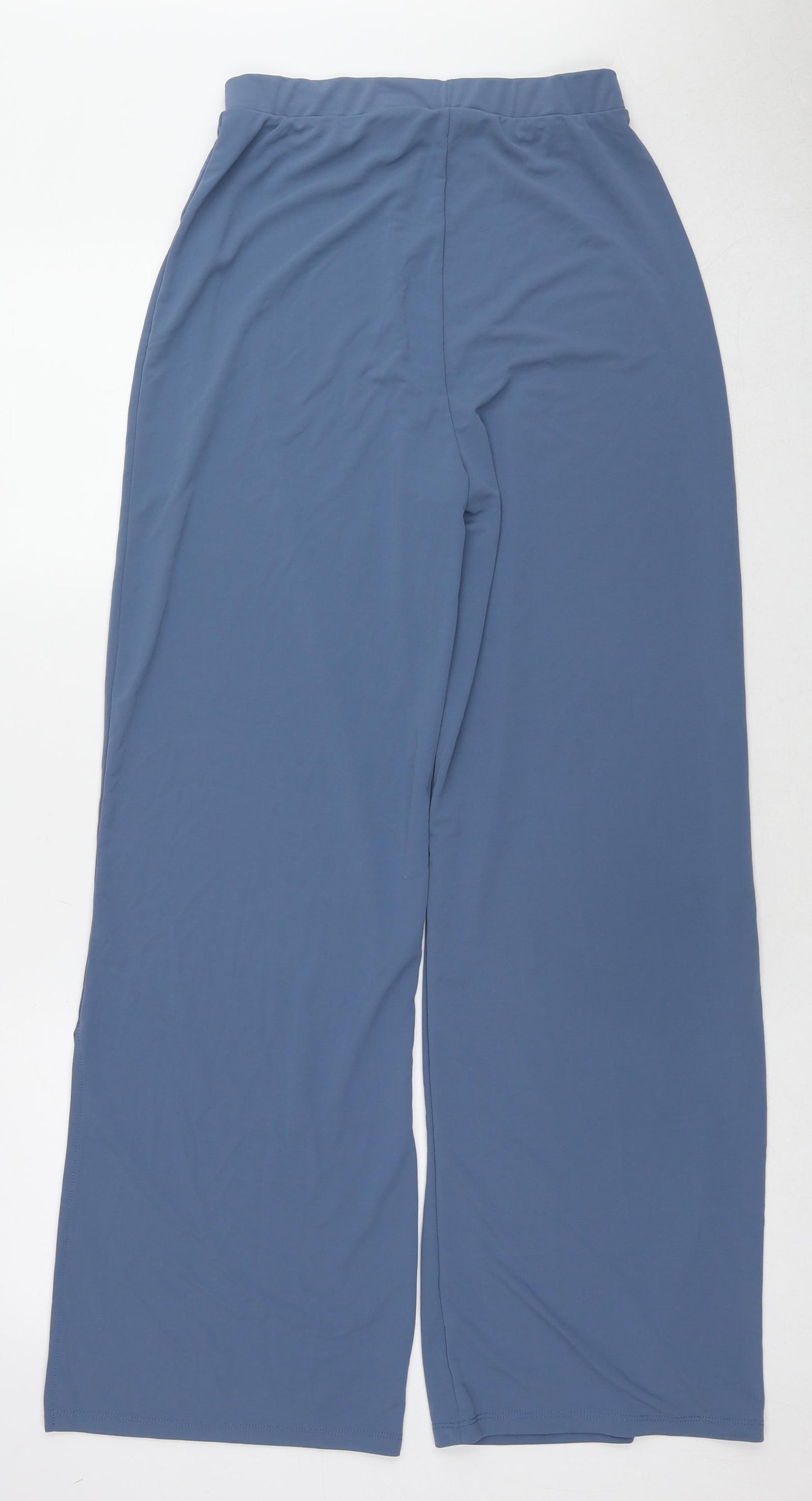 Zara Womens Blue Polyester Trousers Size M L28 in Regular