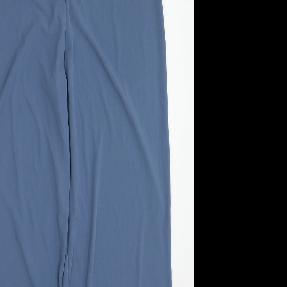 Zara Womens Blue Polyester Trousers Size M L28 in Regular