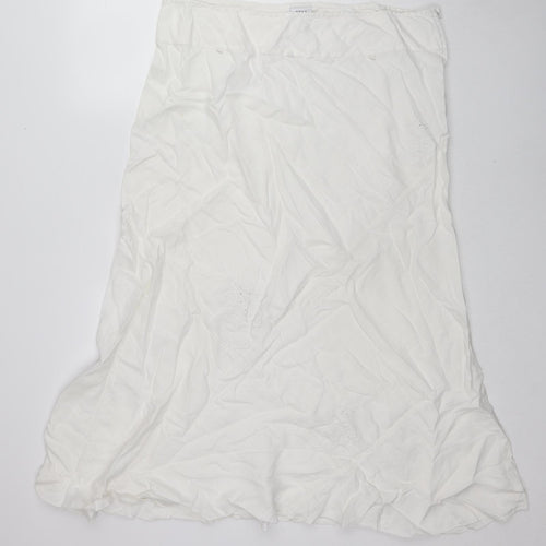 NEXT Womens White Linen Peasant Skirt Size 20 Zip