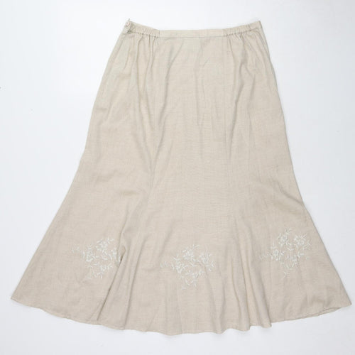Eastex Womens Beige Polyester Swing Skirt Size 14 Zip