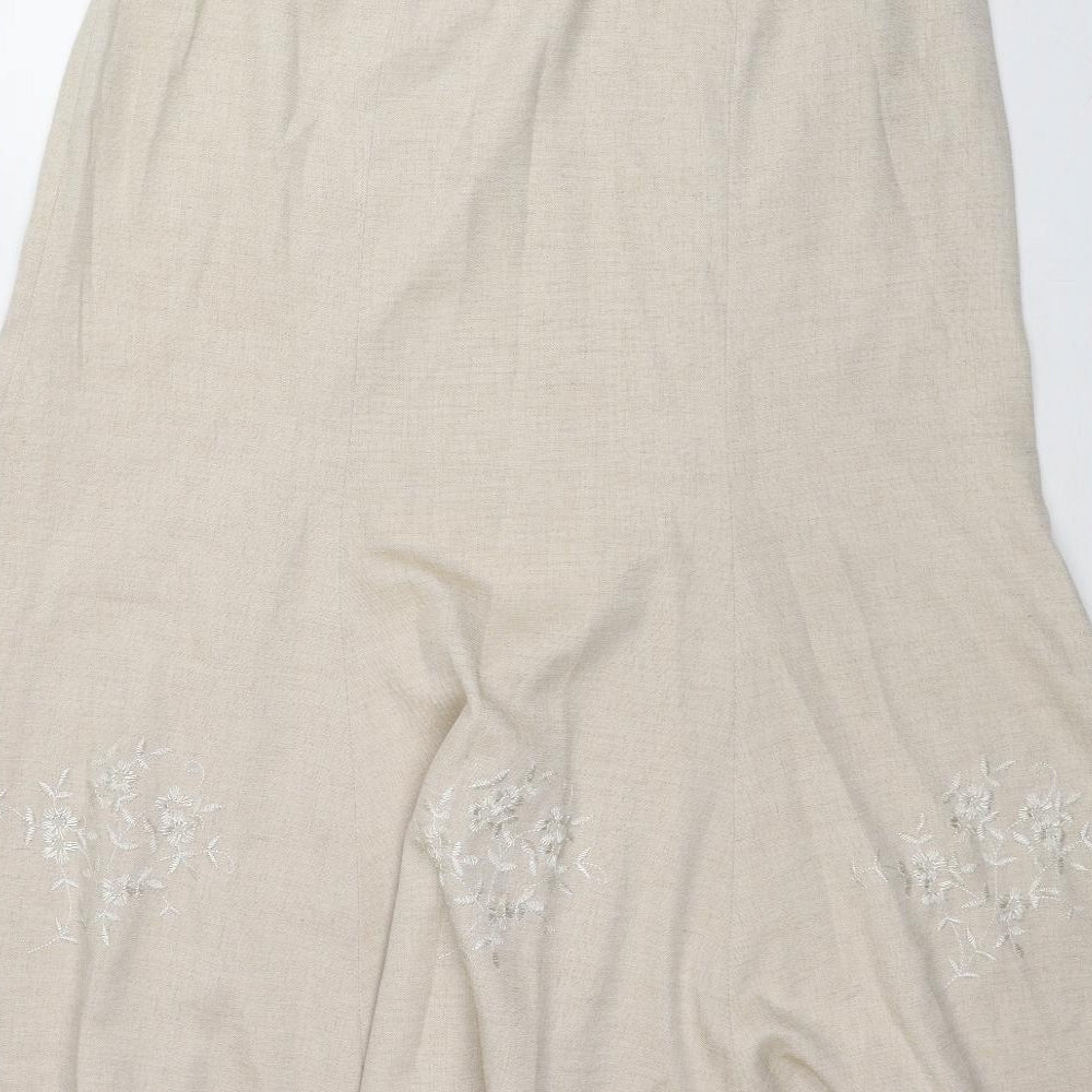 Eastex Womens Beige Polyester Swing Skirt Size 14 Zip