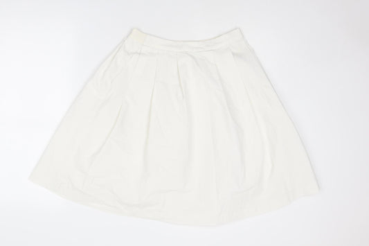 Uniqlo Womens White Polyester Skater Skirt Size L