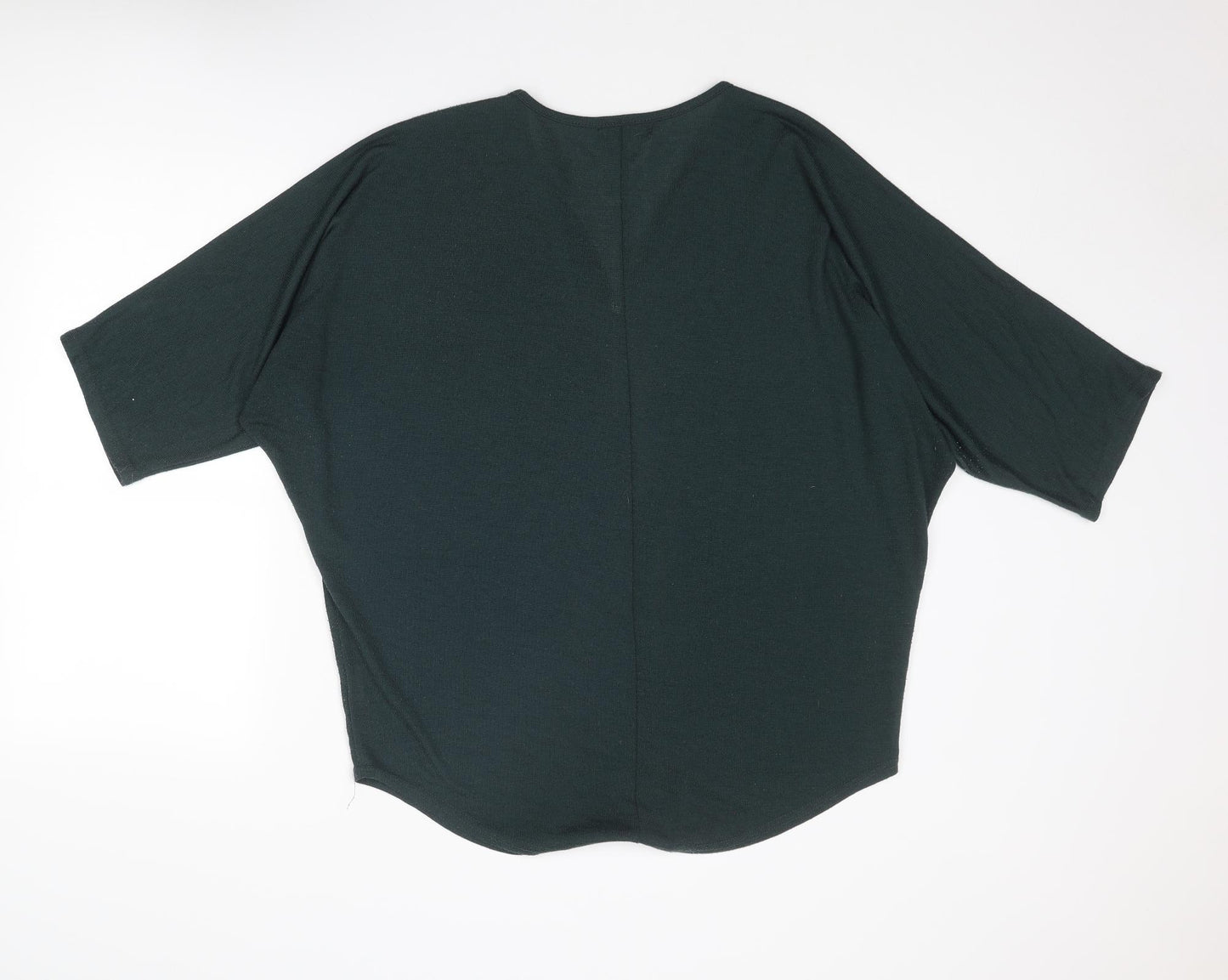 Quiz Womens Green V-Neck Polyester Pullover Jumper Size L