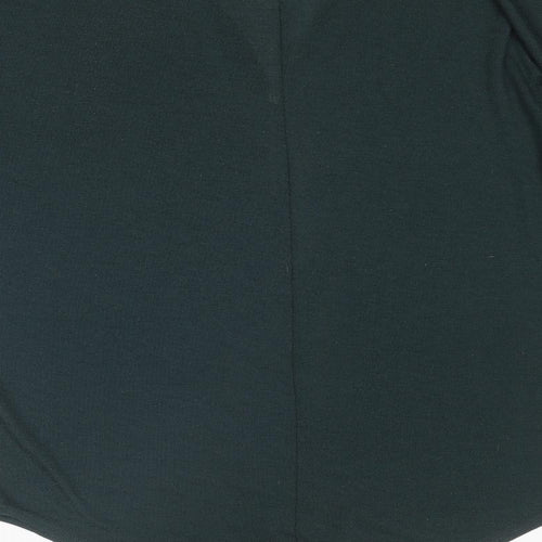 Quiz Womens Green V-Neck Polyester Pullover Jumper Size L