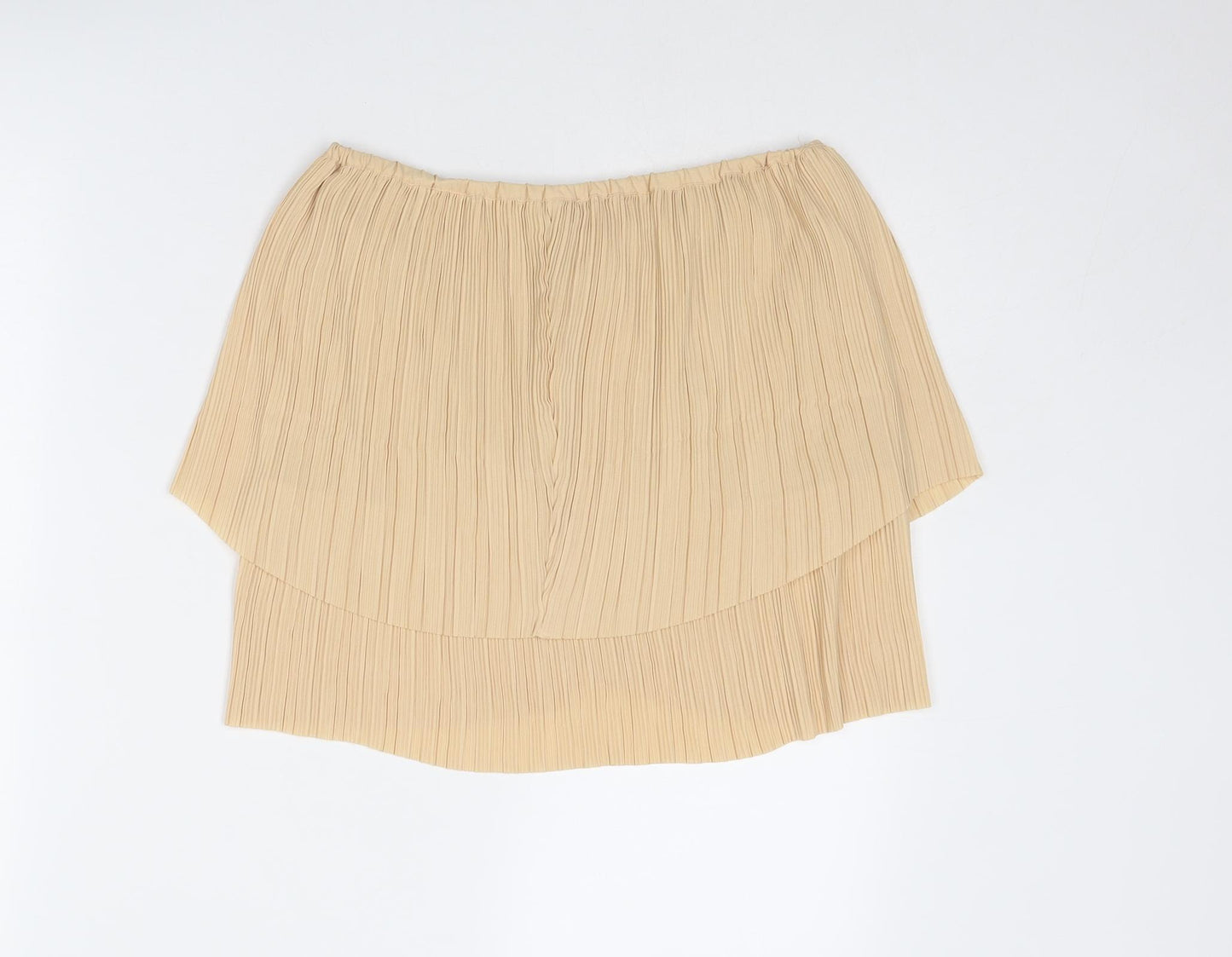 Buuns Bazaar Womens Beige Polyester Pleated Skirt Size 8