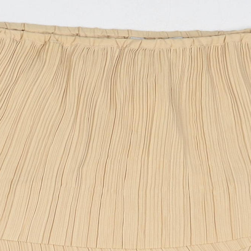Buuns Bazaar Womens Beige Polyester Pleated Skirt Size 8