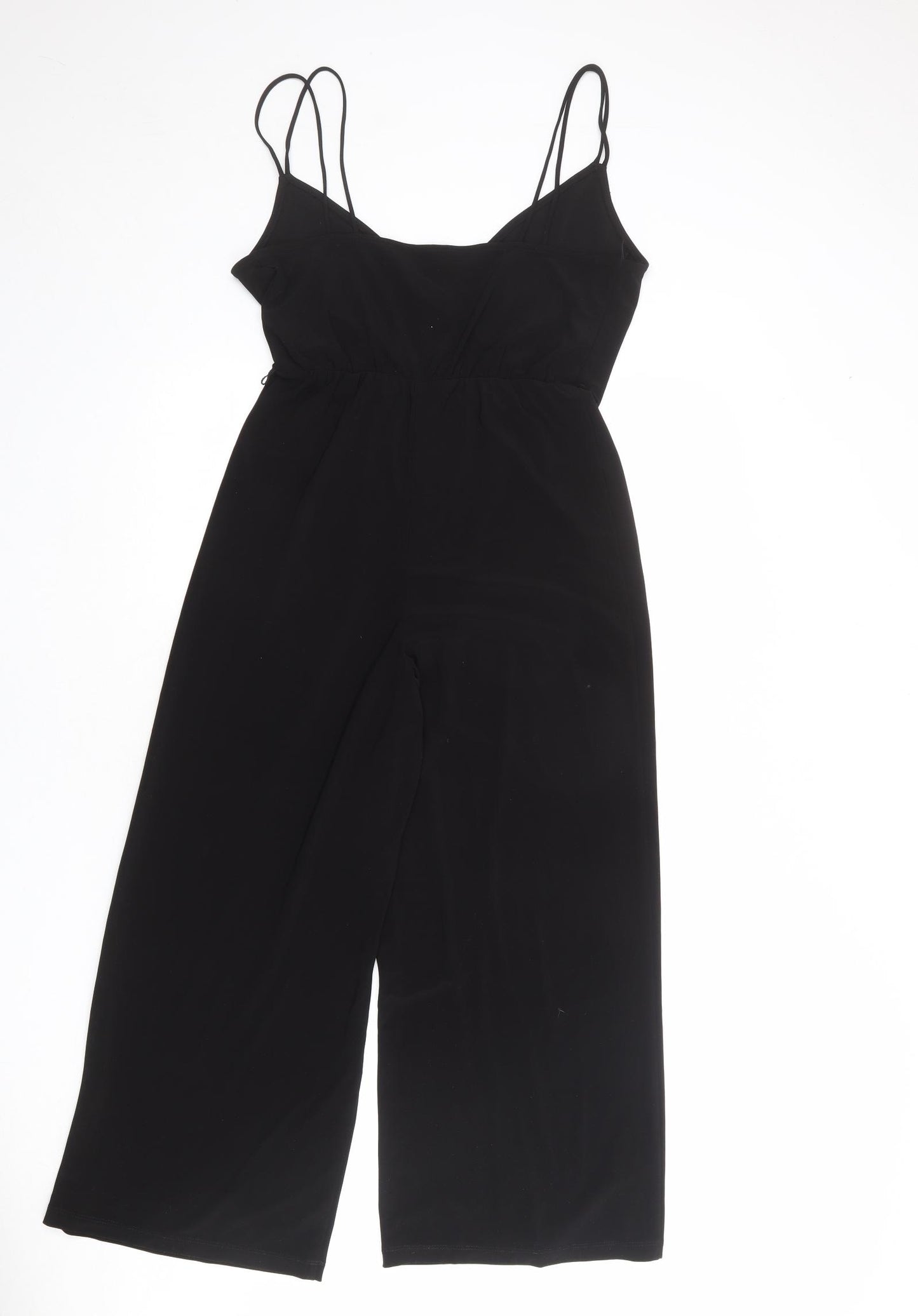 Topshop Womens Black Polyester Jumpsuit One-Piece Size 8 L24 in Pullover