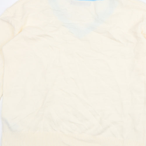 Marks and Spencer Womens Ivory V-Neck Acrylic Pullover Jumper Size 8 Pullover